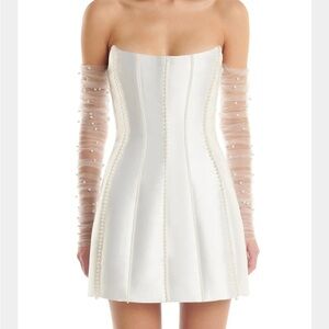 Kayla Dress | White Off-the-Shoulder Sheath Dress for Brides